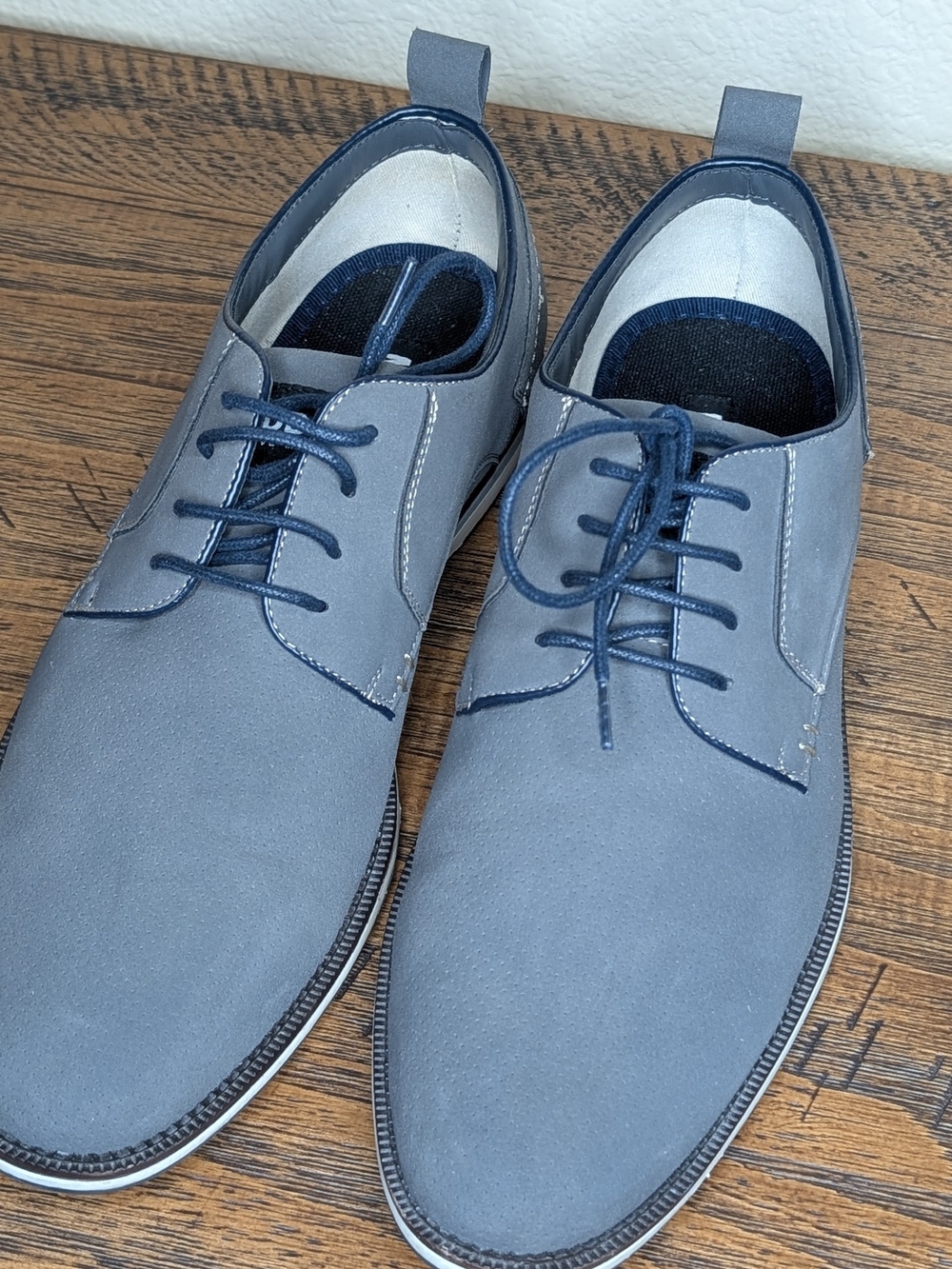 Madden Navy Gray Men's Lace-Up Dress Shoes